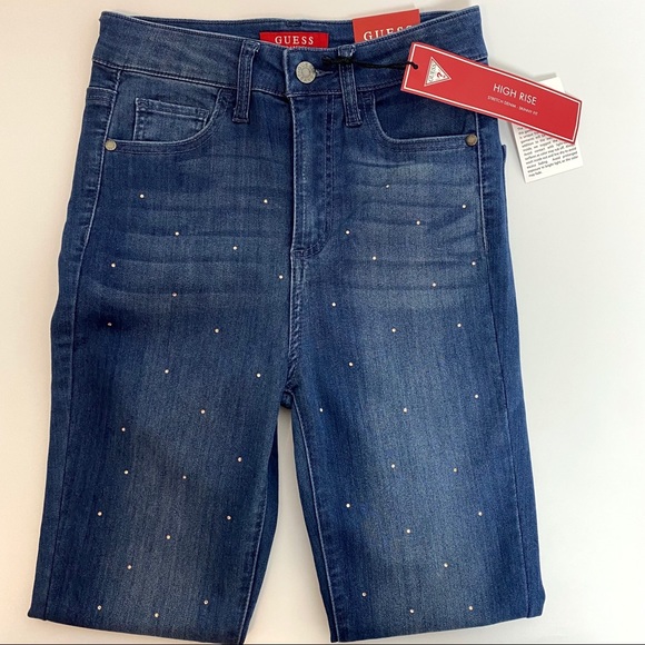 Women’s Guess denim gems high rise skinny jeans - Picture 3 of 13